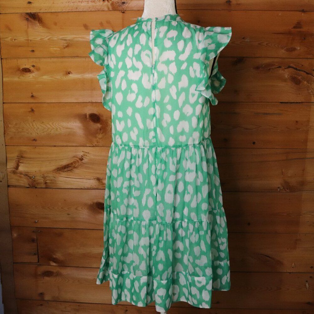 Milly | Mona Jungle Leopard Crinkle Chiffon Dress Small - Picture 5 of 7